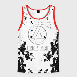 Майка-безрукавка мужская Linkin park краски лого чёрно белый, цвет: 3D-красный