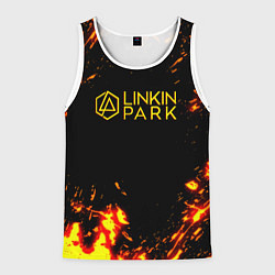 Майка-безрукавка мужская Linkin park огненный стиль, цвет: 3D-белый