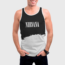 Майка-безрукавка мужская Nirvana текстура, цвет: 3D-белый — фото 2