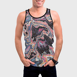Майка-безрукавка мужская Мраморный узор разноцветный, цвет: 3D-черный — фото 2