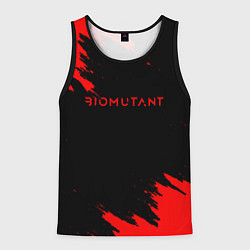 Майка-безрукавка мужская Биомутант краски красные, цвет: 3D-черный