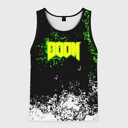 Майка-безрукавка мужская Doom токсичное лого краски, цвет: 3D-черный