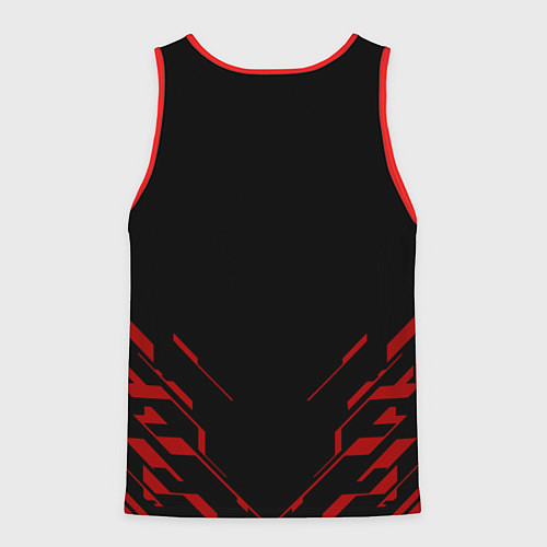 Мужская майка без рукавов World war z текстура геометрия / 3D-Красный – фото 2