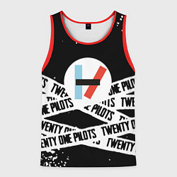 Майка-безрукавка мужская Twenty one pilots stripes steel, цвет: 3D-красный