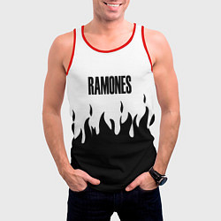 Майка-безрукавка мужская Ramones fire black rock, цвет: 3D-красный — фото 2