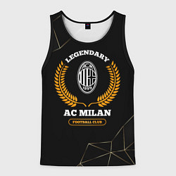 Майка-безрукавка мужская Лого AC Milan и надпись legendary football club на, цвет: 3D-черный