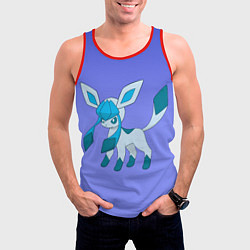 Майка-безрукавка мужская Glaceon Pokemon, цвет: 3D-красный — фото 2