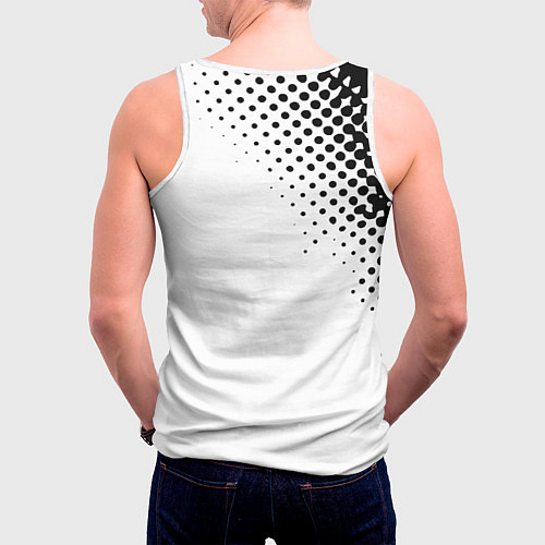 Мужская майка без рукавов Juventus sport black geometry / 3D-Белый – фото 4