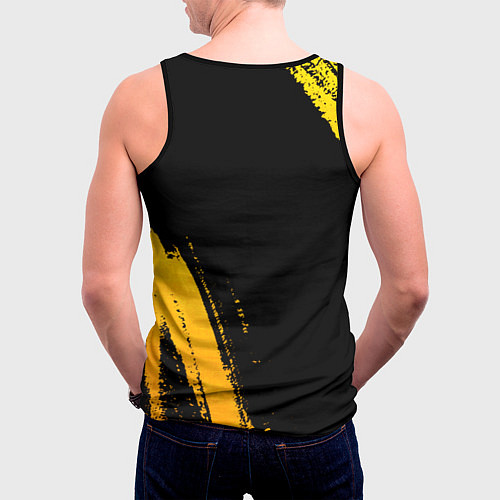 Мужская майка без рукавов Borussia - gold gradient вертикально / 3D-Черный – фото 4