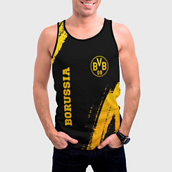 Майка-безрукавка мужская Borussia - gold gradient вертикально, цвет: 3D-черный — фото 2