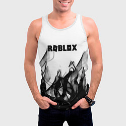 Майка-безрукавка мужская Roblox flame текстура, цвет: 3D-белый — фото 2
