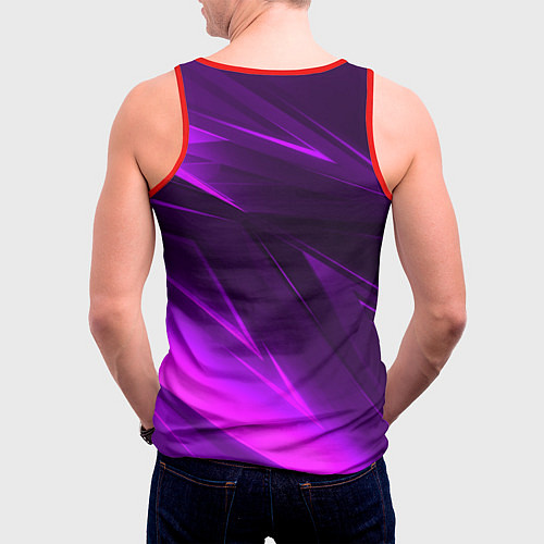 Мужская майка без рукавов Linkin park neon stripes logo / 3D-Красный – фото 4