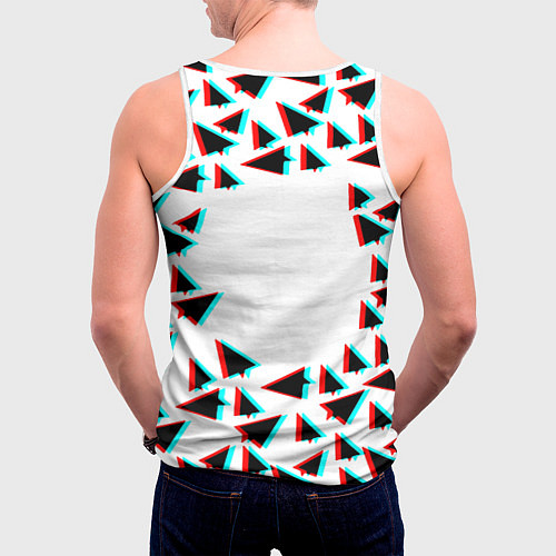 Мужская майка без рукавов Telegram logo pattern steel / 3D-Белый – фото 4