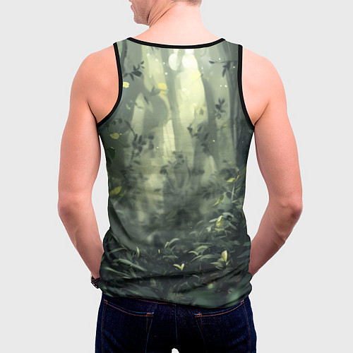 Мужская майка без рукавов Лисёнок в солнечных лучах / 3D-Черный – фото 4