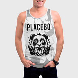 Майка-безрукавка мужская Placebo рок панда на светлом фоне, цвет: 3D-белый — фото 2