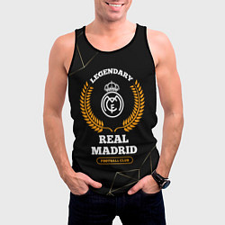Майка-безрукавка мужская Лого Real Madrid и надпись legendary football club, цвет: 3D-черный — фото 2