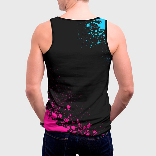 Мужская майка без рукавов Club Brugge - neon gradient вертикально / 3D-Черный – фото 4
