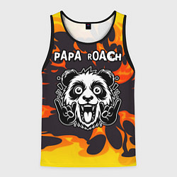 Майка-безрукавка мужская Papa Roach рок панда и огонь, цвет: 3D-черный