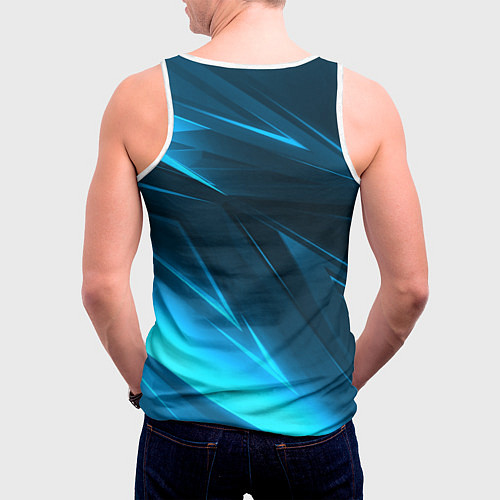 Мужская майка без рукавов Geometry stripes neon color / 3D-Белый – фото 4