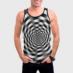 Майка-безрукавка мужская Оптическая иллюзия спиральное заклинание, цвет: 3D-черный — фото 2