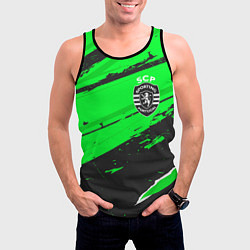 Майка-безрукавка мужская Sporting sport green, цвет: 3D-черный — фото 2