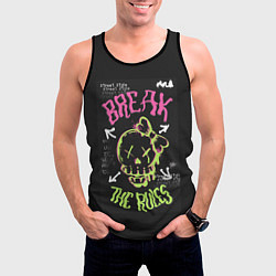 Майка-безрукавка мужская Break the rules, цвет: 3D-черный — фото 2