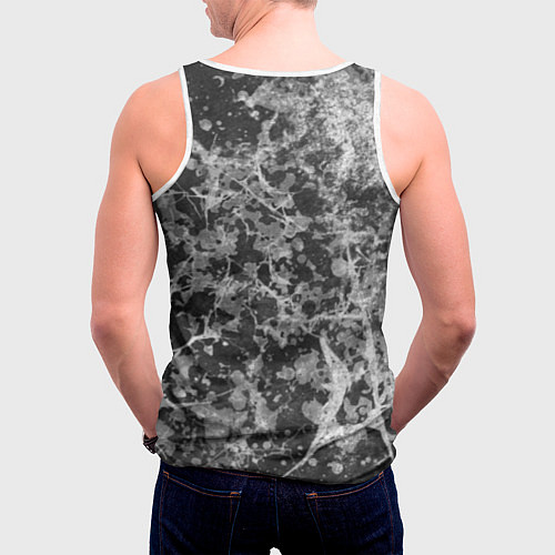 Мужская майка без рукавов Абстракция - серый антрацит / 3D-Белый – фото 4