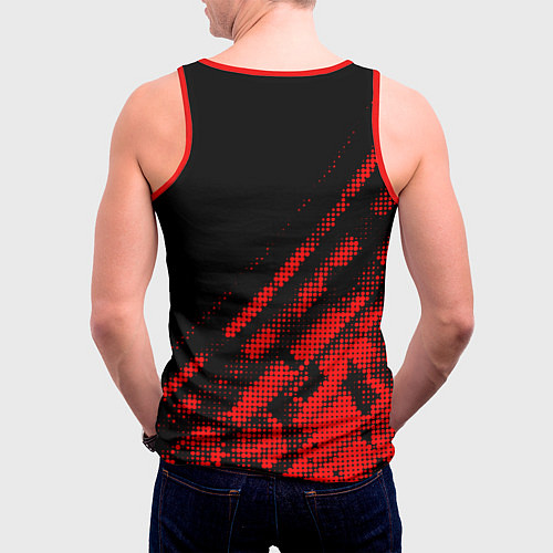 Мужская майка без рукавов Manchester United sport grunge / 3D-Красный – фото 4