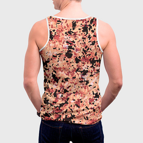 Мужская майка без рукавов Абстракция персиковый пятнистый / 3D-Белый – фото 4