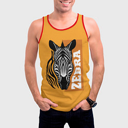 Майка-безрукавка мужская Zebra head, цвет: 3D-красный — фото 2