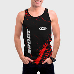 Майка-безрукавка мужская Chery red sport tires, цвет: 3D-черный — фото 2