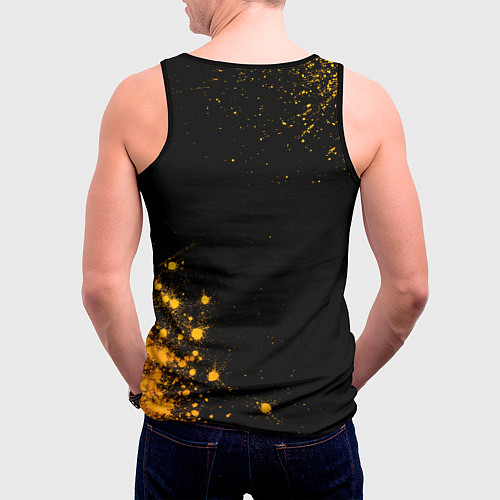 Мужская майка без рукавов Leeds United - gold gradient вертикально / 3D-Черный – фото 4