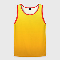 Майка-безрукавка мужская Градиент насыщенный жёлтый, цвет: 3D-красный