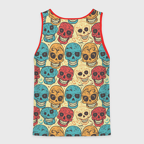 Мужская майка без рукавов День мёртвых / 3D-Красный – фото 2