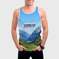 Майка-безрукавка мужская Домбай в цветах флага России, цвет: 3D-белый — фото 2
