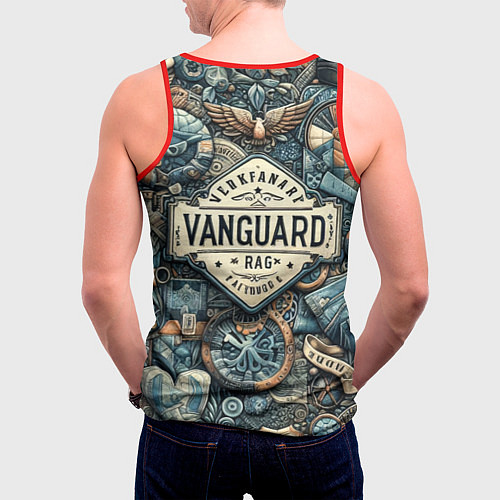 Мужская майка без рукавов Авангардная композиция - нейросеть / 3D-Красный – фото 4