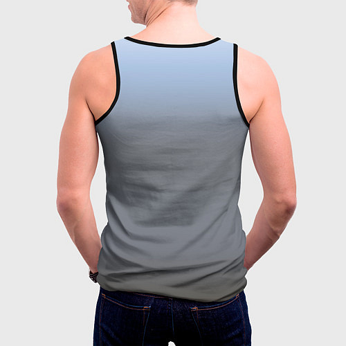Мужская майка без рукавов Выдра смотрит из воды / 3D-Черный – фото 4