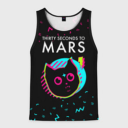 Майка-безрукавка мужская Thirty Seconds to Mars - rock star cat, цвет: 3D-черный