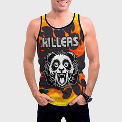 Майка-безрукавка мужская The Killers рок панда и огонь, цвет: 3D-черный — фото 2