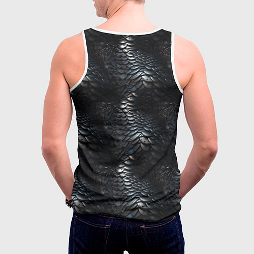 Мужская майка без рукавов Блестящая металлическая броня / 3D-Белый – фото 4