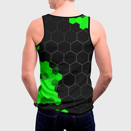 Мужская майка без рукавов BYD green sport hexagon / 3D-Черный – фото 4
