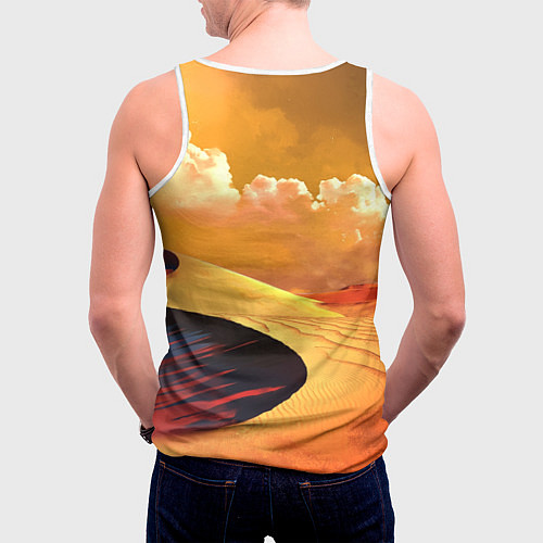 Мужская майка без рукавов Dune - sands / 3D-Белый – фото 4