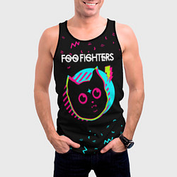 Майка-безрукавка мужская Foo Fighters - rock star cat, цвет: 3D-черный — фото 2