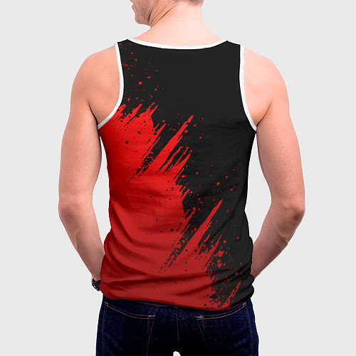 Мужская майка без рукавов Велика отечественная - красный градиент / 3D-Белый – фото 4