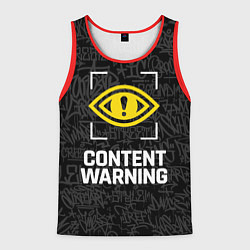 Мужская майка без рукавов Content Warning граффити