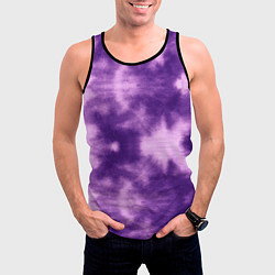 Майка-безрукавка мужская Фиолетовый тайдай, цвет: 3D-черный — фото 2
