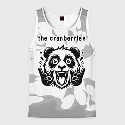 Майка-безрукавка мужская The Cranberries рок панда на светлом фоне, цвет: 3D-белый