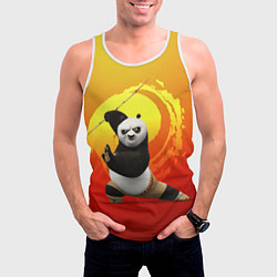 Майка-безрукавка мужская Мастер По - Кунг-фу панда, цвет: 3D-белый — фото 2