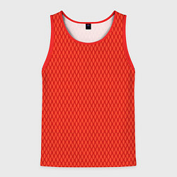 Майка-безрукавка мужская Сочный красный паттерн сетка, цвет: 3D-красный