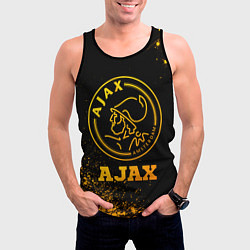 Майка-безрукавка мужская Ajax - gold gradient, цвет: 3D-черный — фото 2